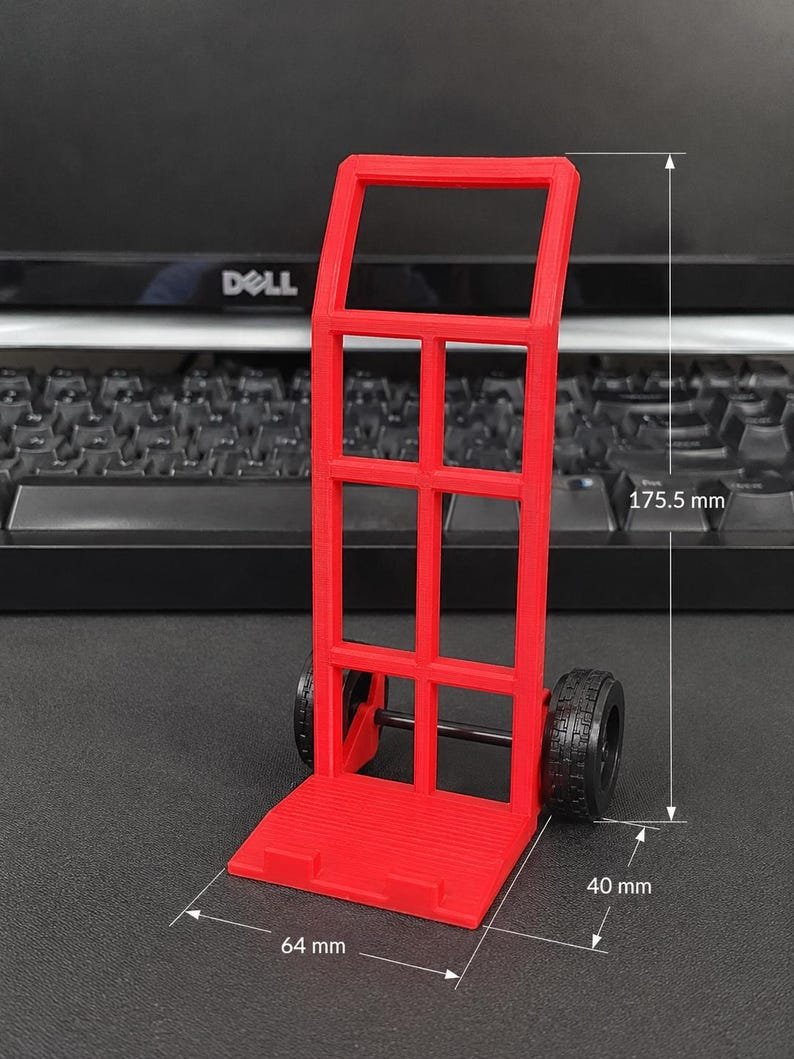 3D Printed Mini Hand Truck Dolly Phone Stand 3D Printed Mini Hand Truck Dolly Phone Stand | Industrial Desk Accessory image 10