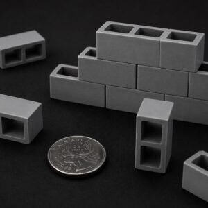 Mini Cinder Blocks | 3D Printed Construction Block Set | 1:12 Scale Diorama Accessory | Desk Toy | Gift for Builders image 1
